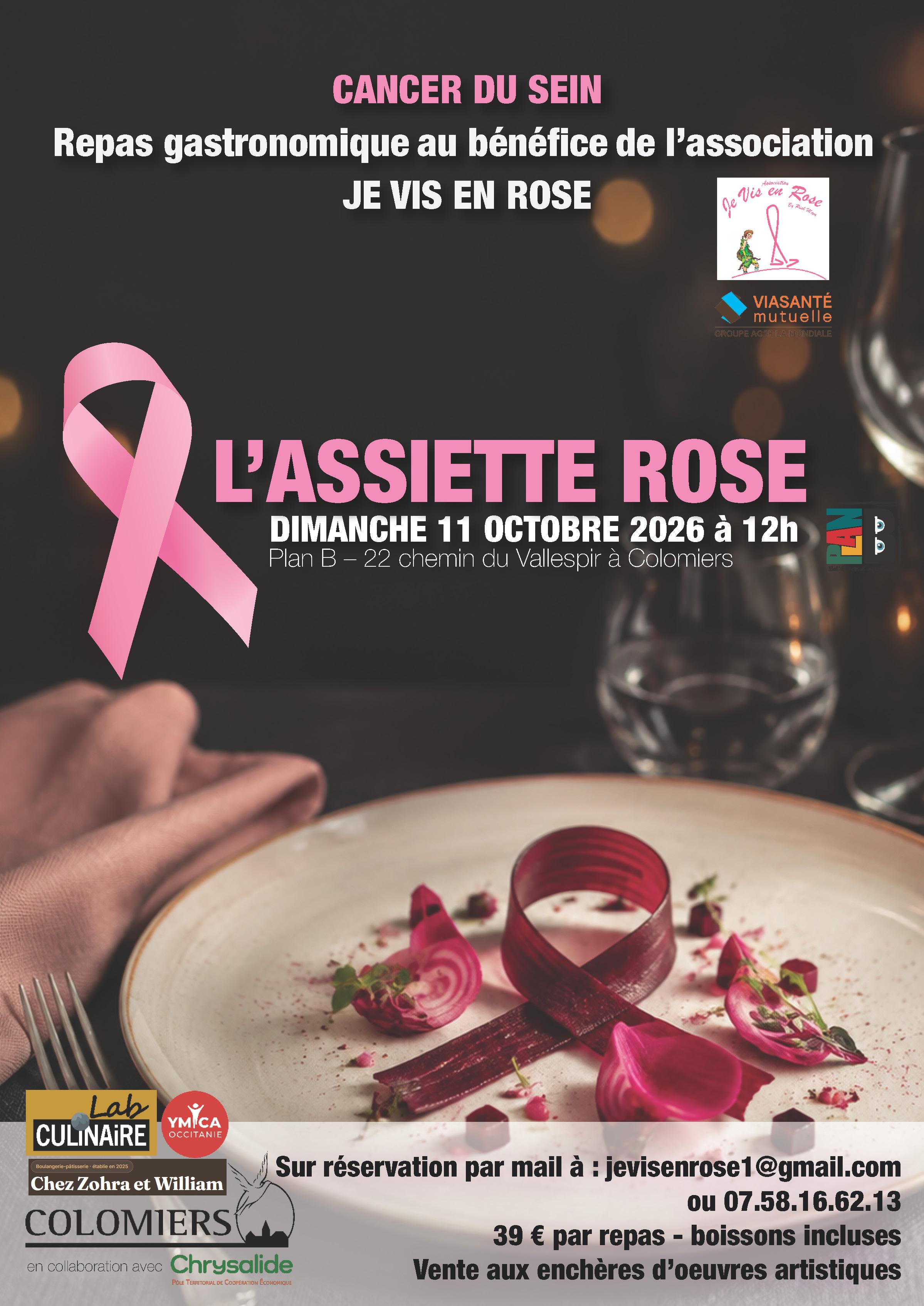 Affiche Assiette Rose